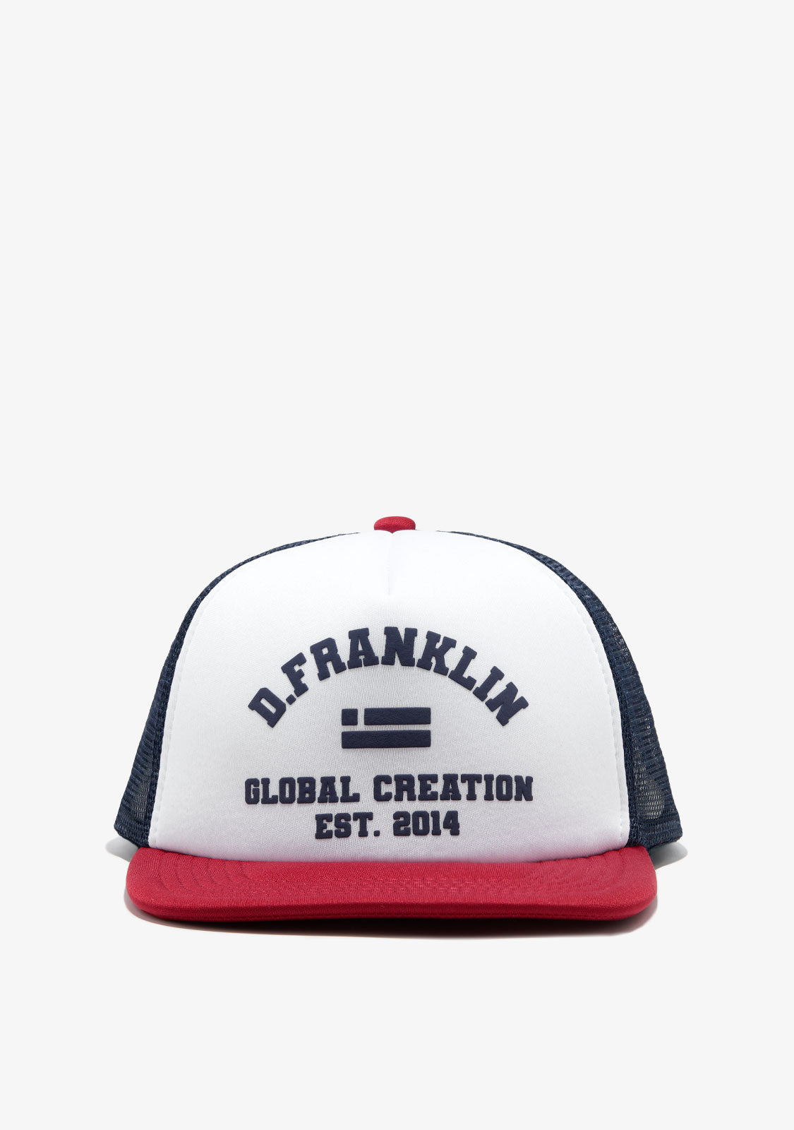 Puff Print Trucker Cap Navy-Red