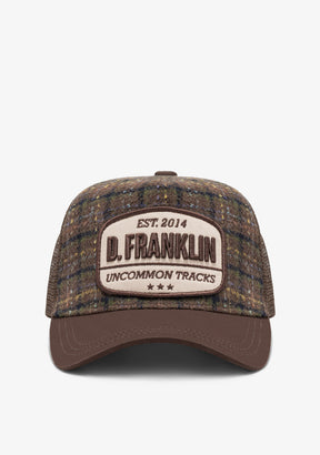 Plaid Trucker Cap Brown