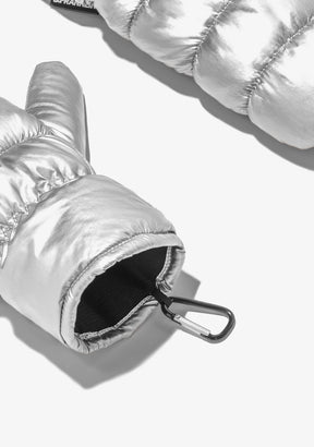 Nordic Bomb Puffer Mittens Silver