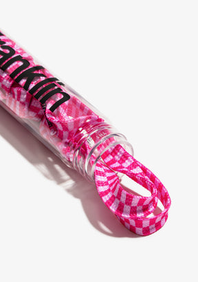 Urban Check Shoelaces Pink / White