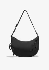 Round Nylon Crossbody Bag Black