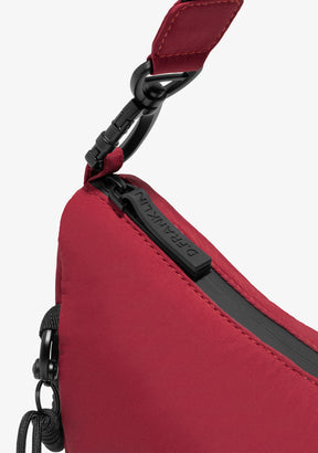 Round Nylon Crossbody Bag Red