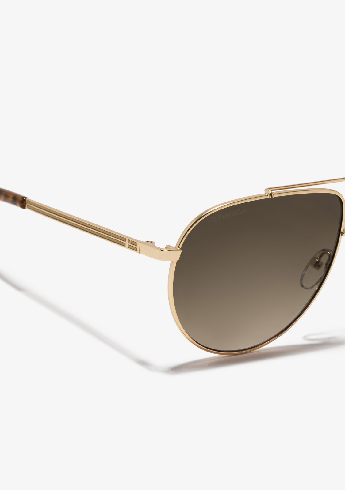 a.d.s.r. CALIBRE 「Lt.brown」 Gold / Brown Aviator Sunglasses | D.Franklin®