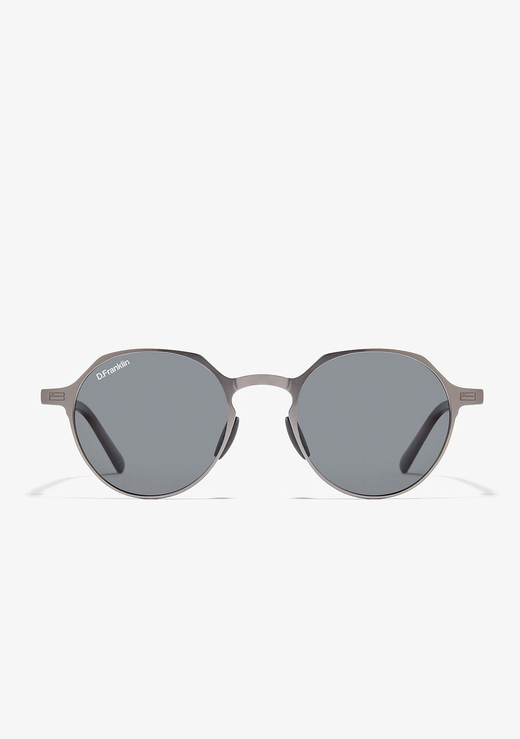 Ultra Light S Round Metal Gun/Black Sunglasses | D.Franklin
