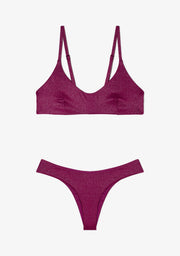 Zoe Top + Ava Bottom Mulberry Glimmer Bikini