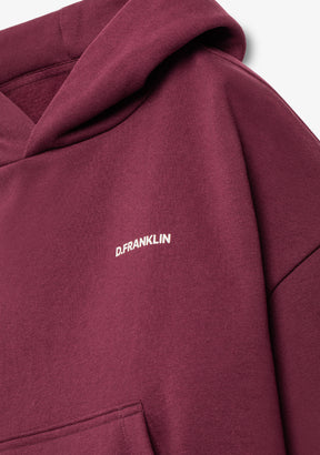 Worldwide Crop Hoodie Wine