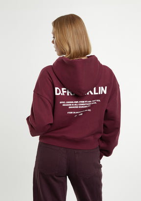 Worldwide Crop Hoodie Wine