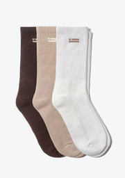 Flag Socks 3 Pack Brown