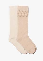 Fair Isle Socks 2 Pack Camel