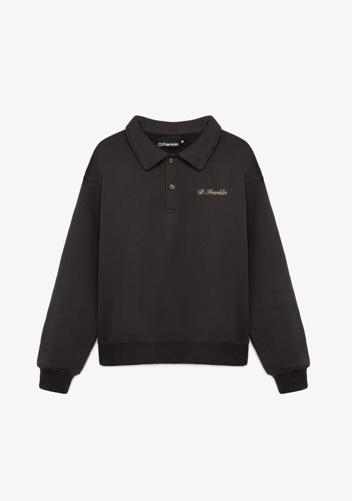 Cropped Polo Sweatshirt Anthracite
