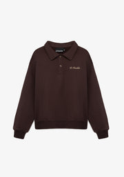 Cropped Polo Sweatshirt Brown