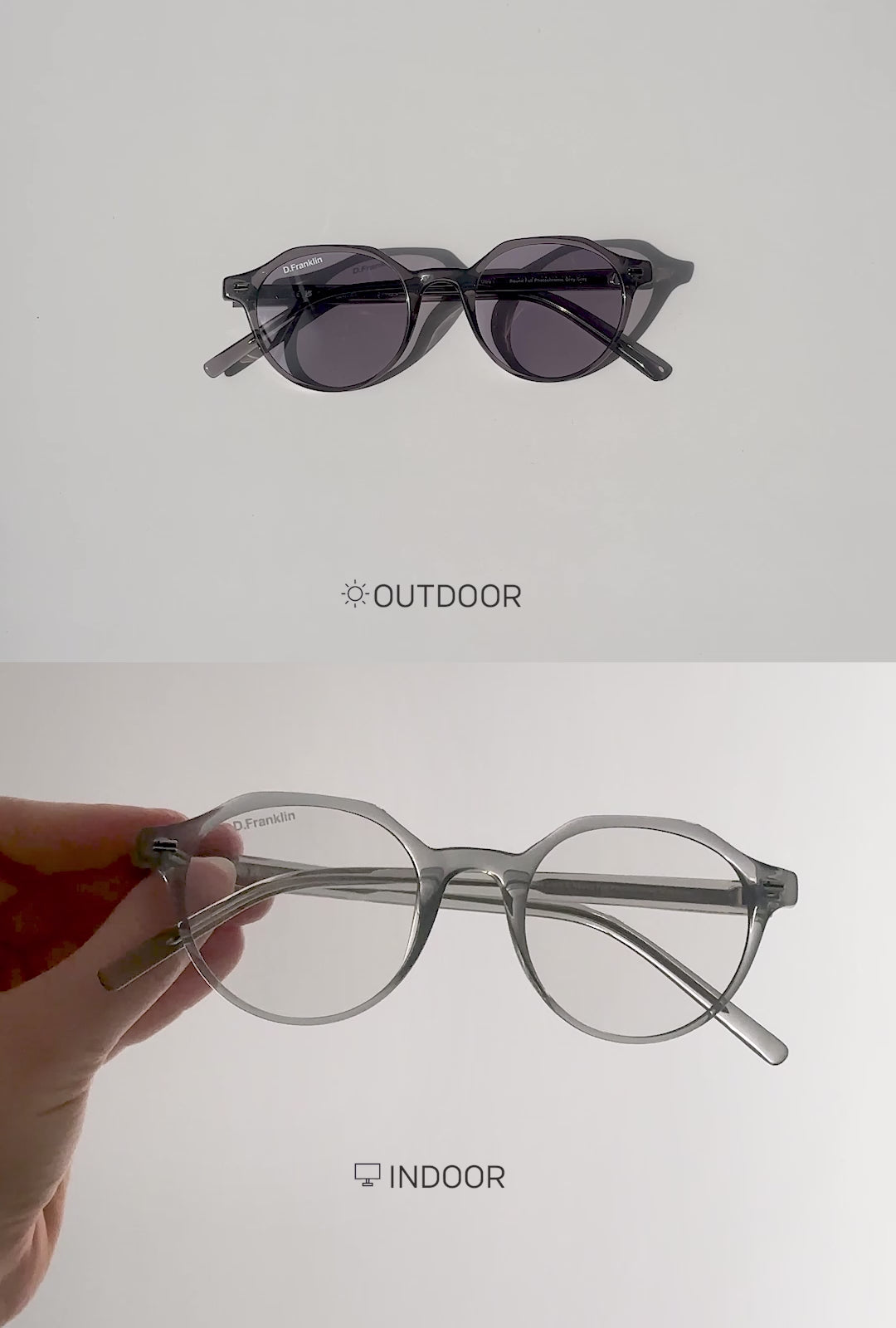 Load video: Ultra Light S Round Full Photochromic Grey / Grey