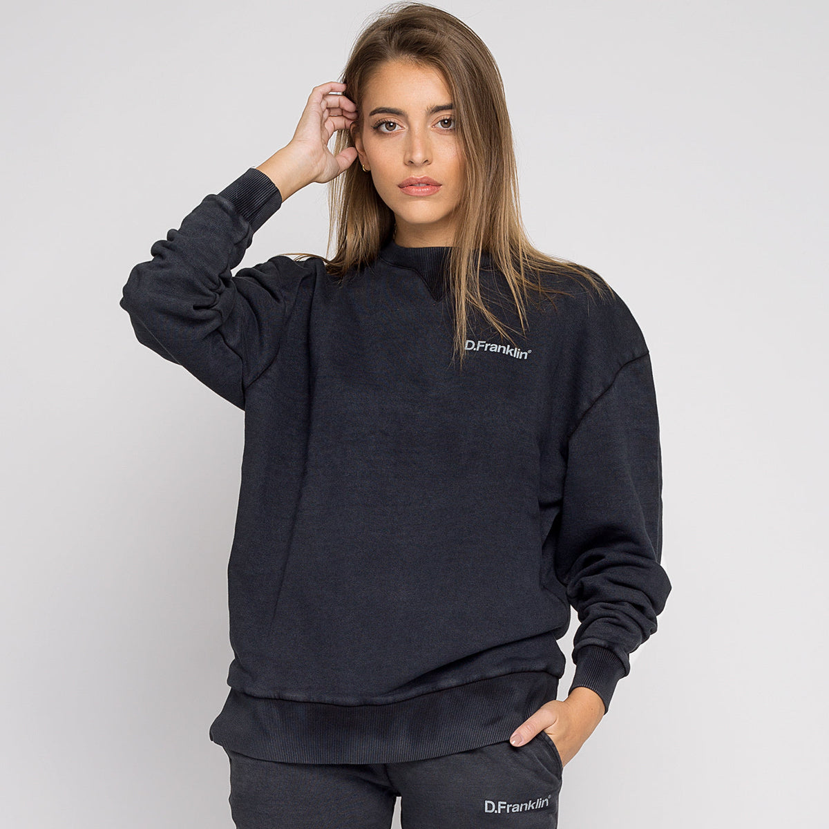 Sweatshirt Oversized Basic Black V1