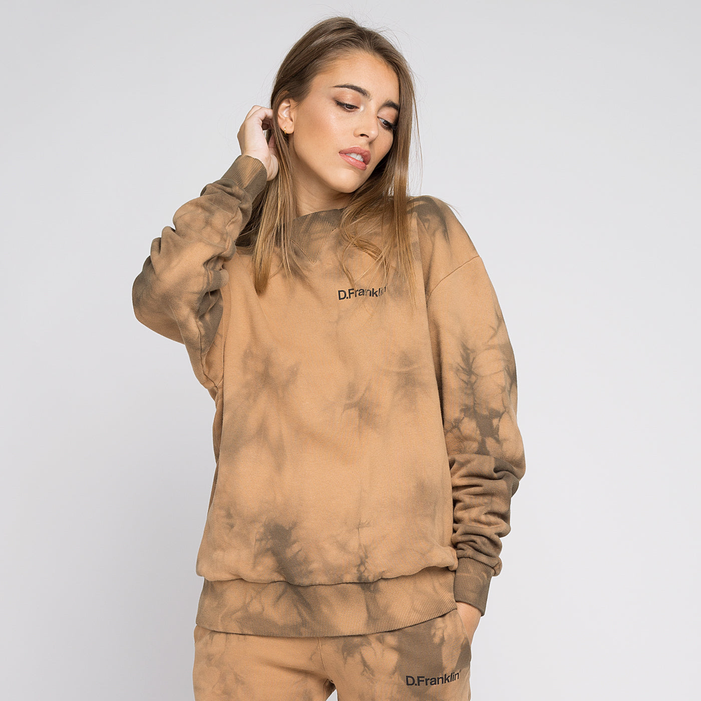 Sweatshirt Oversized Basic Tie Dye Stone