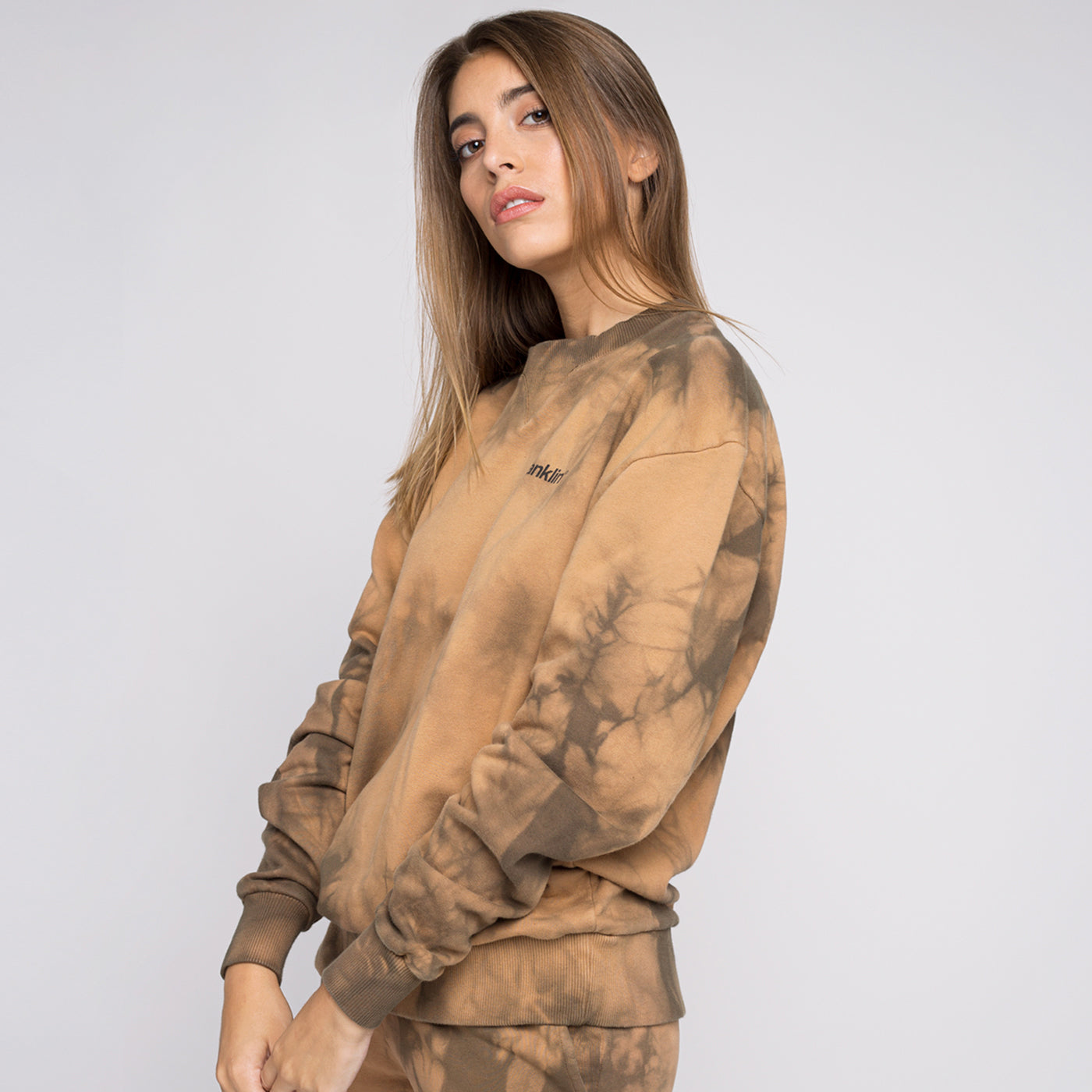 Sweatshirt Oversized Basic Tie Dye Stone