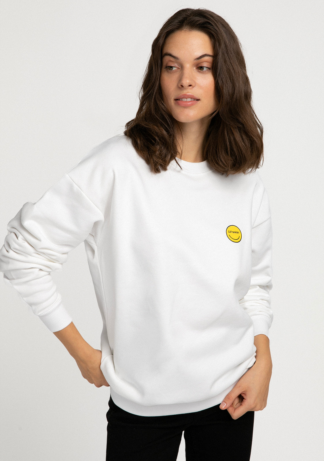 Sweatshirt Smiley Female White