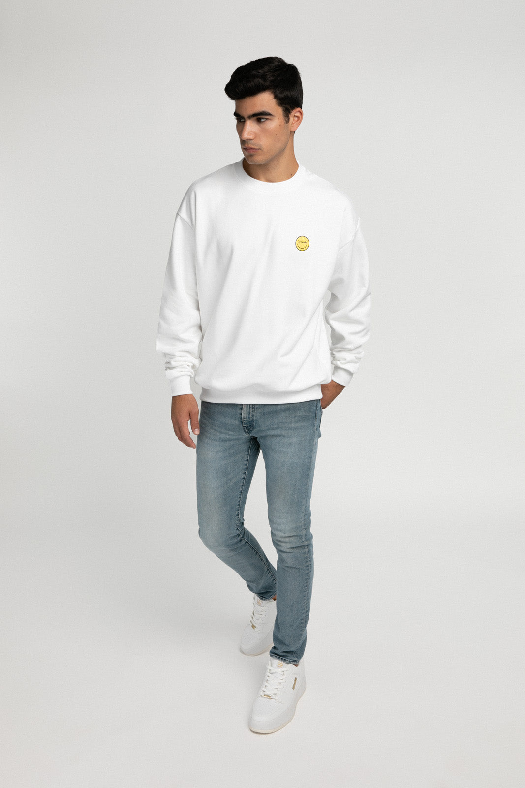 Sweatshirt Smiley White