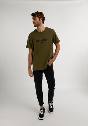 Logo Flag T-Shirt Khaki / Black