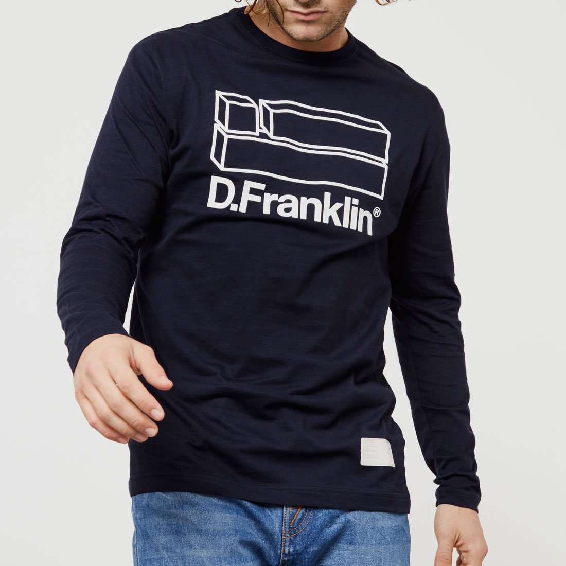 Flag Long Sleeve T-Shirt Navy